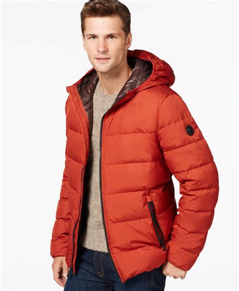 michael kors mens orange coat|Michael Kors winter puffer coat.